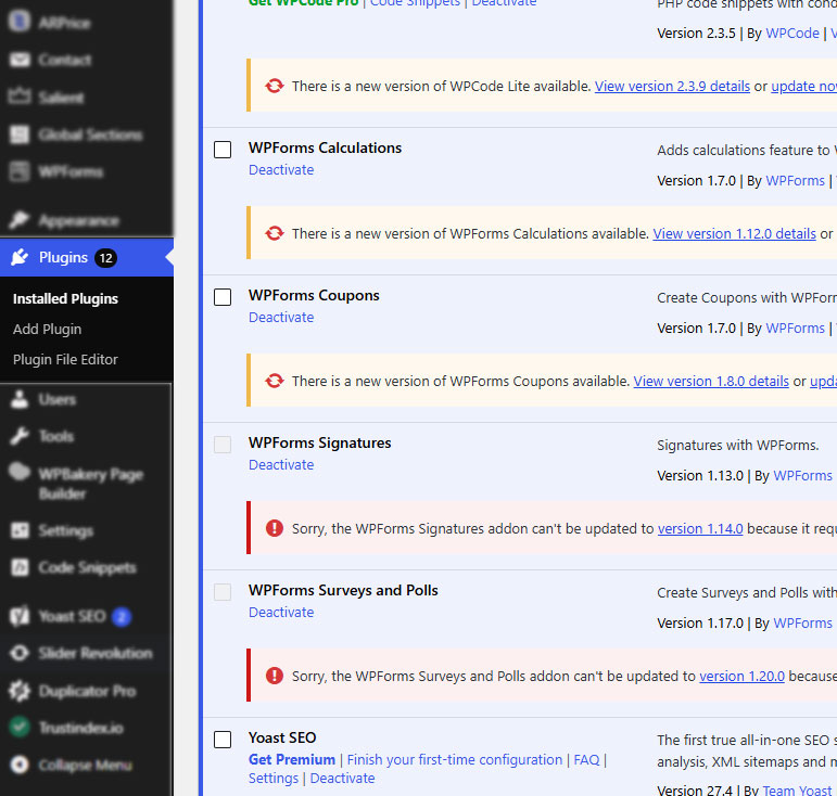 Website Maintenance service plugins updates Digital Elevare